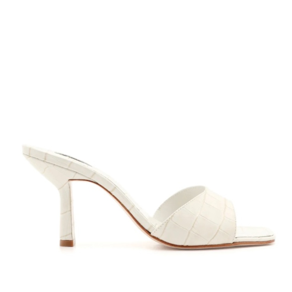 Schutz Posseni Sandal in Pearl/Embossed Croc